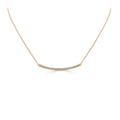 14K Gold Diamond Bar Necklace 16 Chain Length