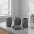 Evideco Diamond Collection Bathroom Accessory Set 5 Pieces Grey