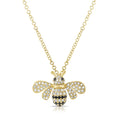 Diamond Bumble Bee Necklace 14K Yellow Gold