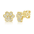 14K Gold 1 8 Ct Tdw Diamond Dog Paw Stud Earring