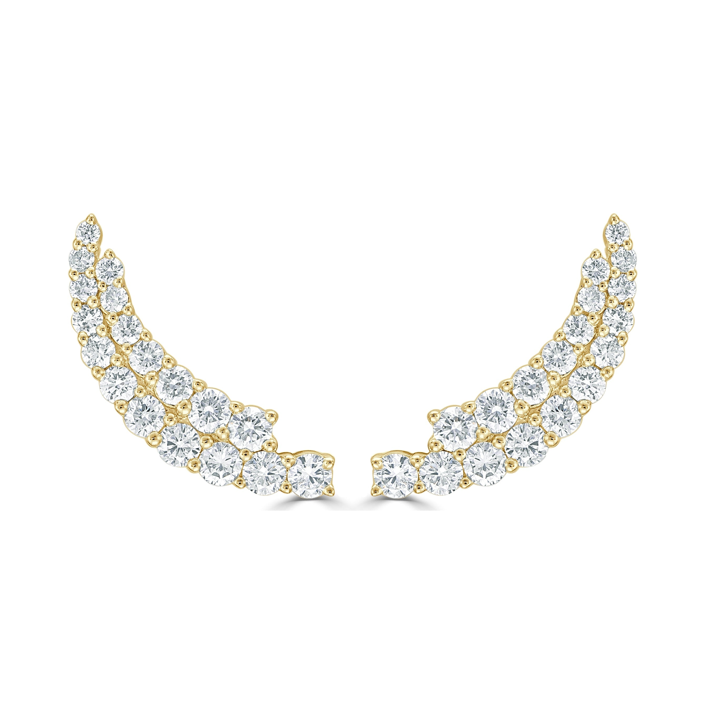 Diamond Ear Climber Earrings 14K Gold 1 1 3 Ct Tdw