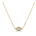 Sabrina 14K Gold 1 10Ct Tdw Diamond Evil Eye Necklace Adjustable Length