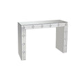 Diamond Front Mirrored Rectangular Sled Console Table Clear