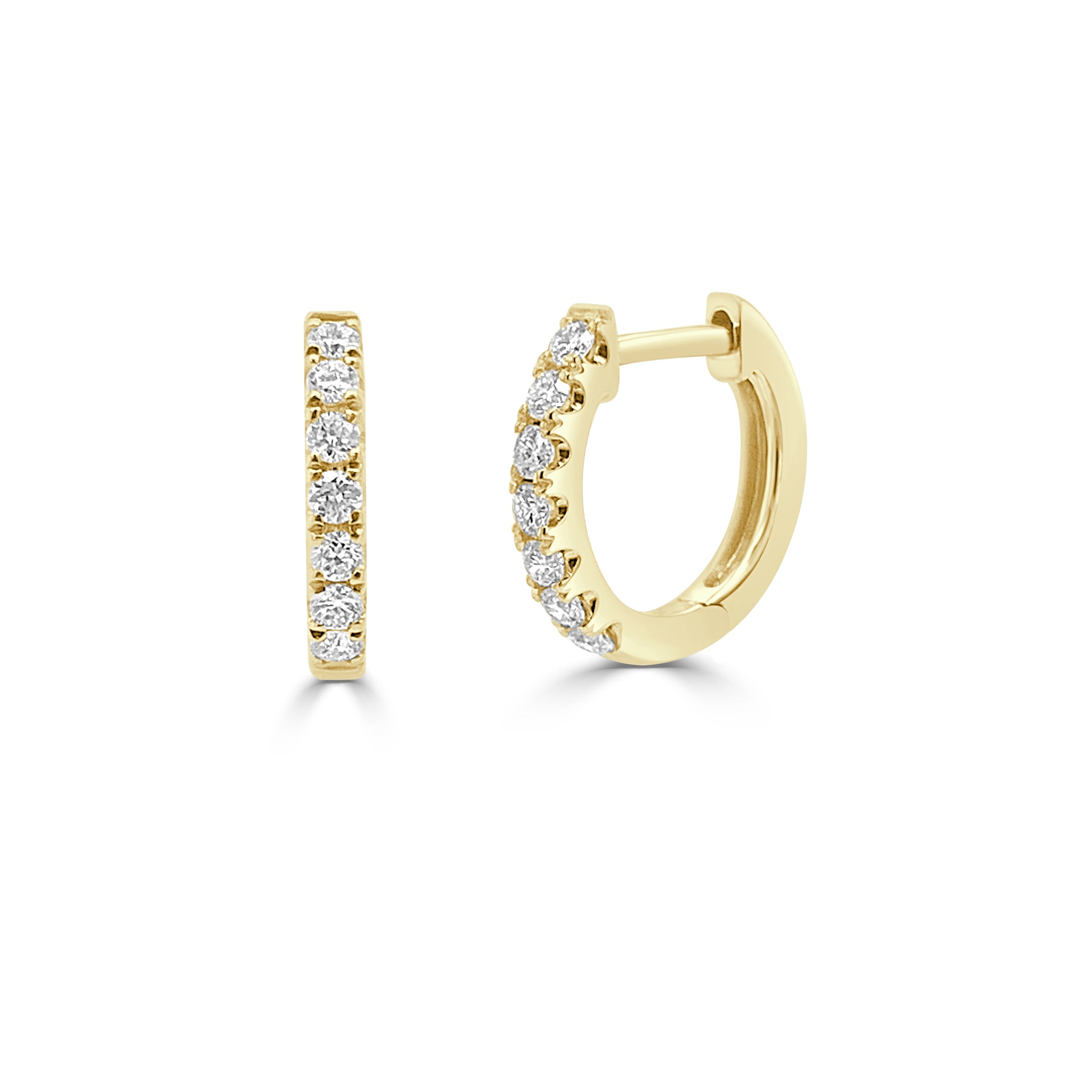 Diamond Huggie Earrings 14K Gold 1 5 Ct Tdw 1 2 Diameter By Joelle Collection