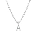 Diamond Initial Letter Necklace Paperclip 14K Gold 16 Chain 1 10 Tdw By Joelle Collection