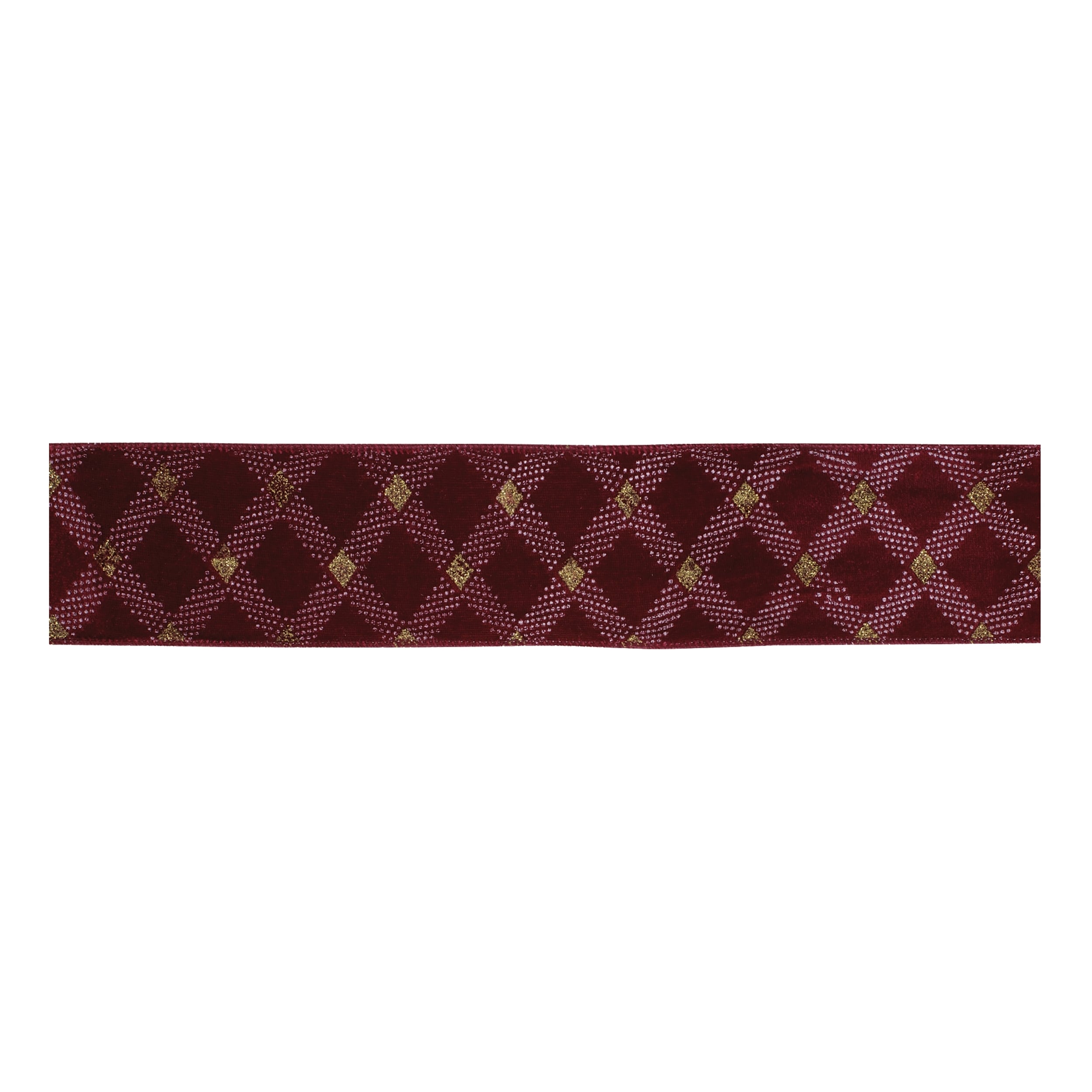 Diamond Lattice Wired Nylon Polyester Ribbon 2.5 X 10 Yds.