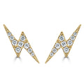 Diamond Lightning Bolt Stud Earrings 14K Gold By Joelle Collection