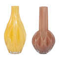 Diamond Pattern Glass Bud Vase Set Of 4