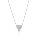 Diamond Pave Heart Pendant 1 10 Ct 14K White Gold Necklace