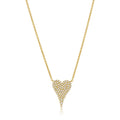 Diamond Pave Heart Pendant 1 5 Ct 14K Yellow Gold Necklace