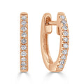 Diamond Small Hoop Earrings 14K Rose Gold 1 10 Ct By Joelle Collection