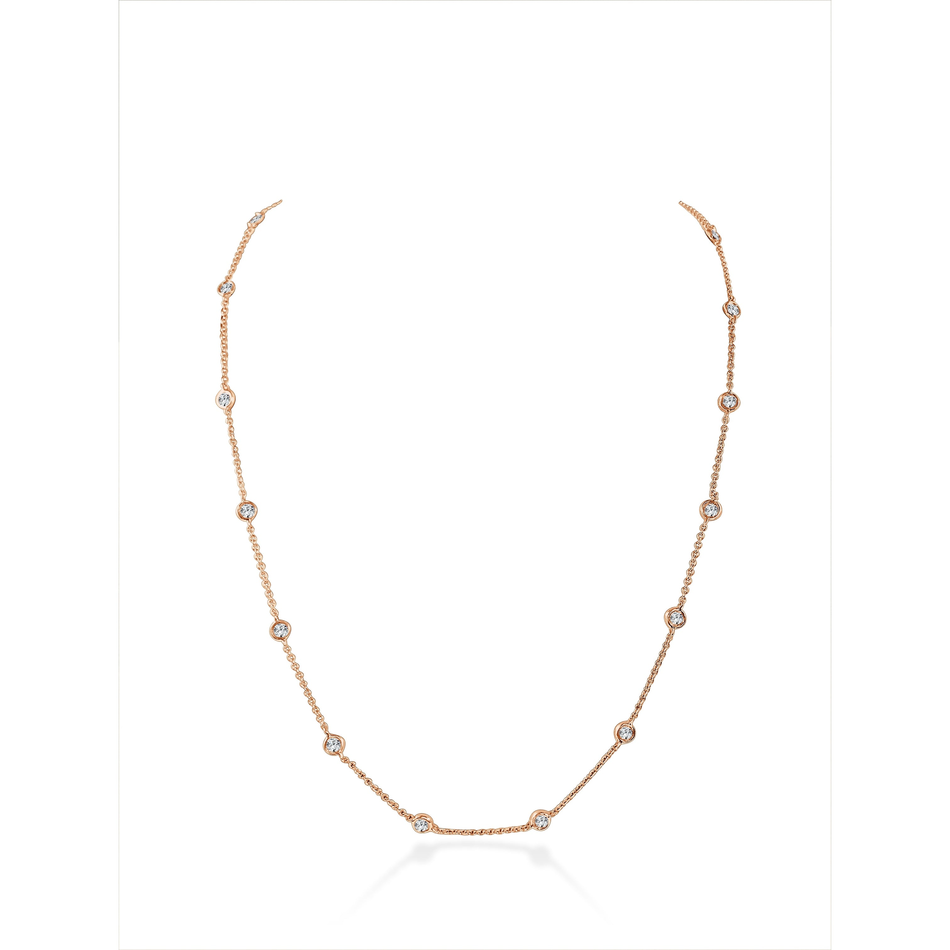 Sabrina 14K Gold 1.20Ct Station 18 Necklace