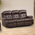 Diamond Stitching Brown Finish 1Pc Sofa Manual Recliner