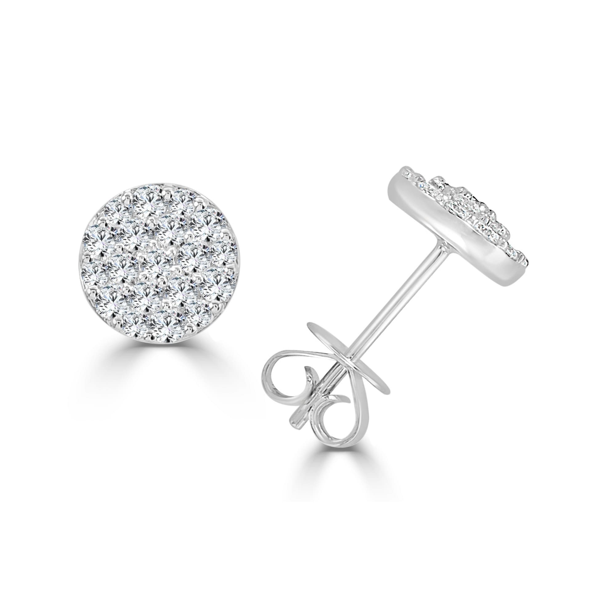 Diamond Stud Earrings 14K White Gold 3 4 Ct Tdw