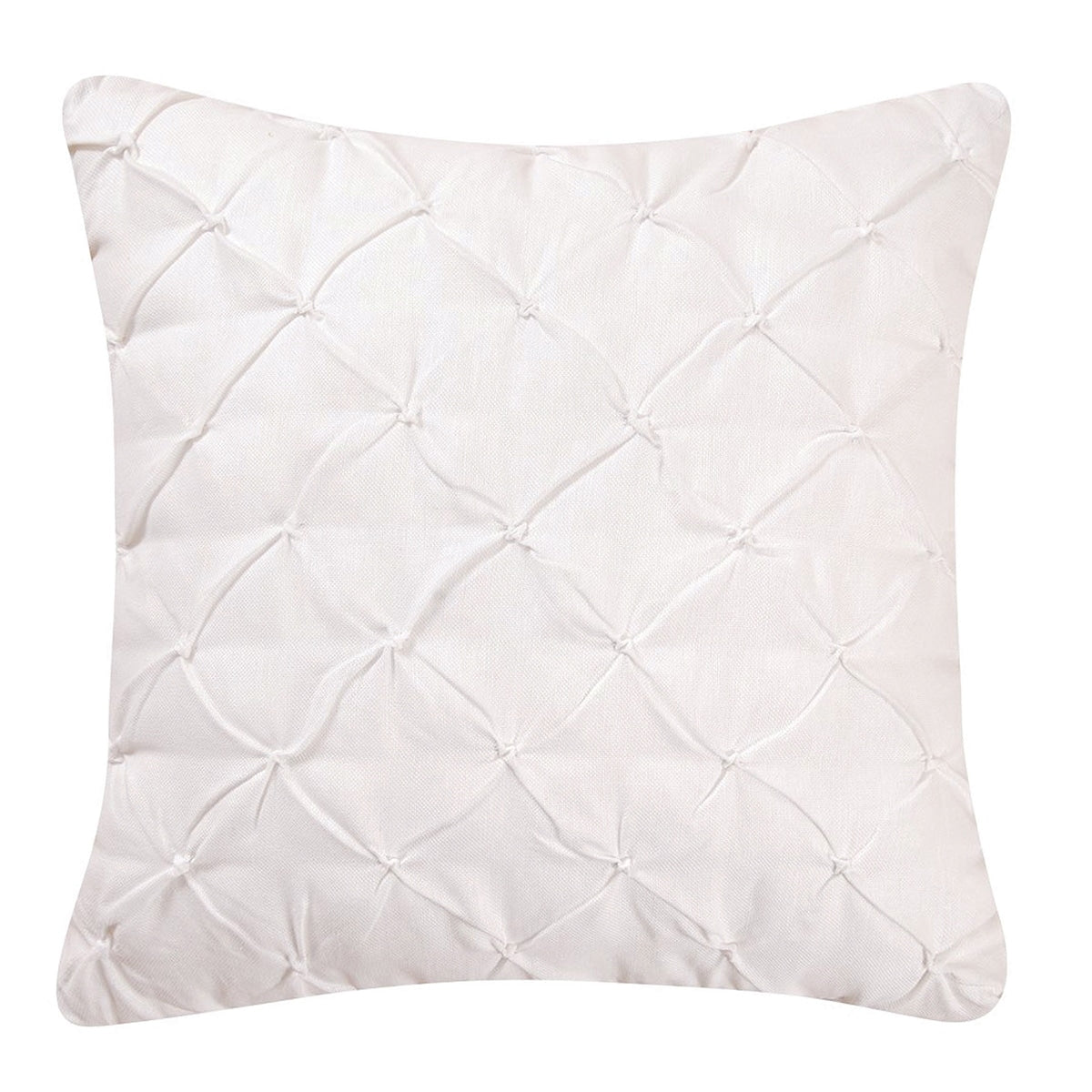 Diamond Tuck White Feather Down 17X17 Throw Pillow