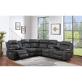 Diamond Tufting Power Motion Sectional Set 3Pc Charcoal Finish Living Room