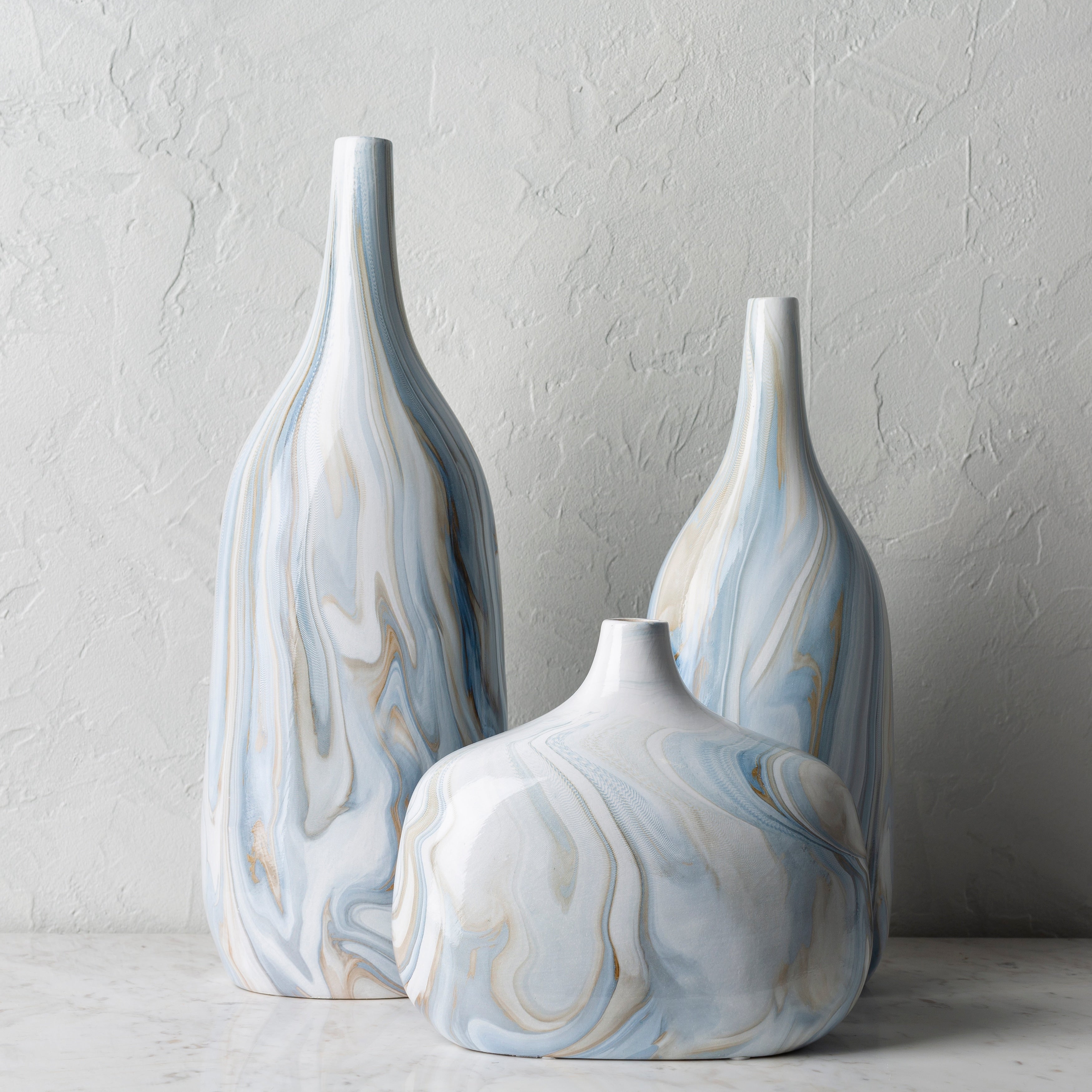 Didan Modern Ceramic Outdoor Safe Vase Set 3 Pieces