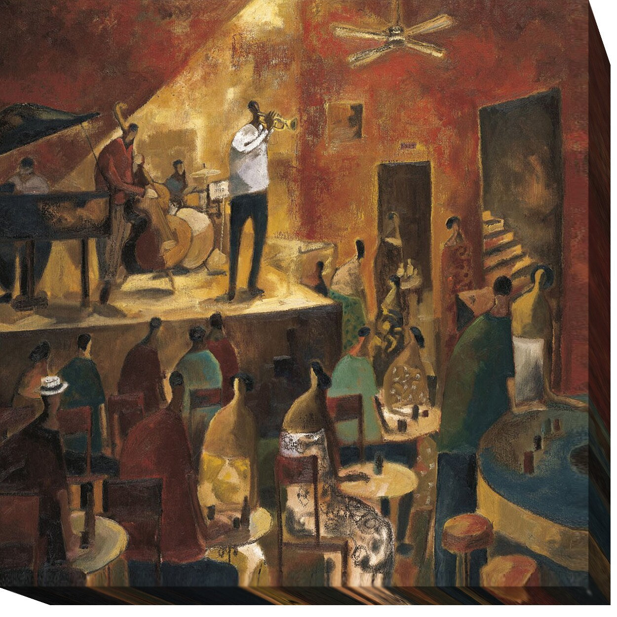 Didier Lourenco Red Jazz Gallery Wrapped Canvas Giclee Wall Art