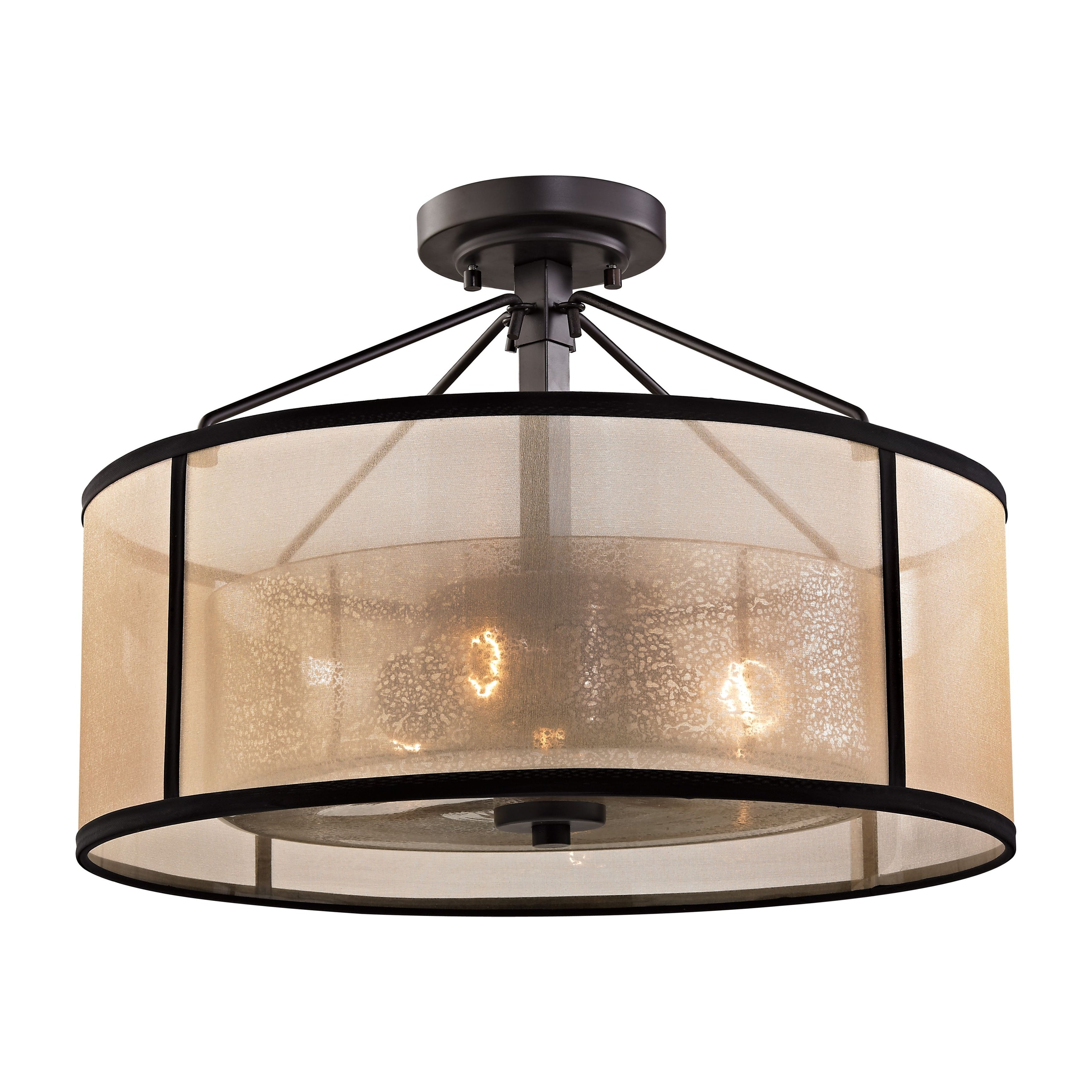 Diffusion 18 Wide 3 Light Semi Flush Mount Oil Rubbed Bronze Oil Rubbed Bronze 18 Inch W