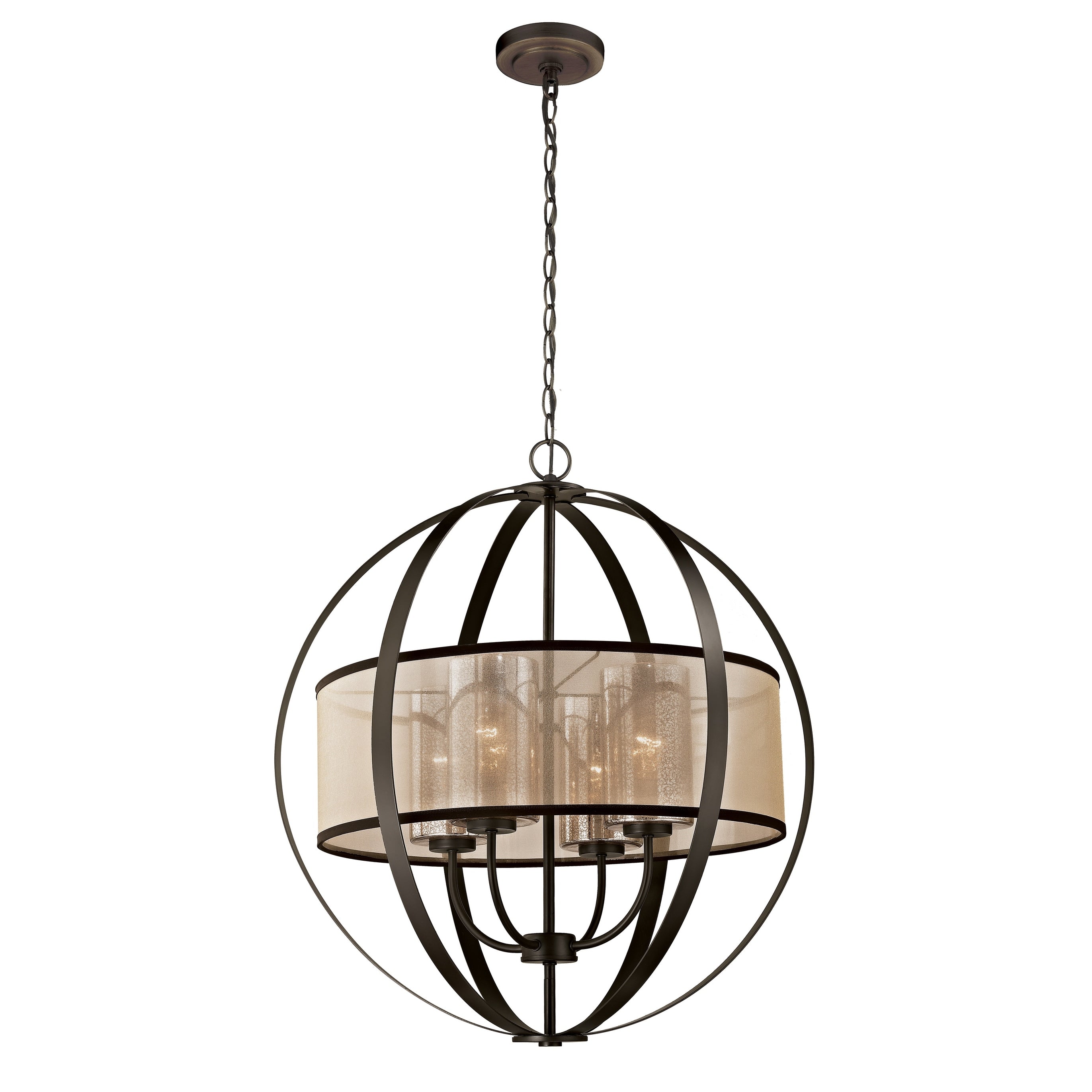 Diffusion 24 Inch Wide 4 Light Chandelier In Oil Rubbed Bronze 24In W X 24In D X 27In H