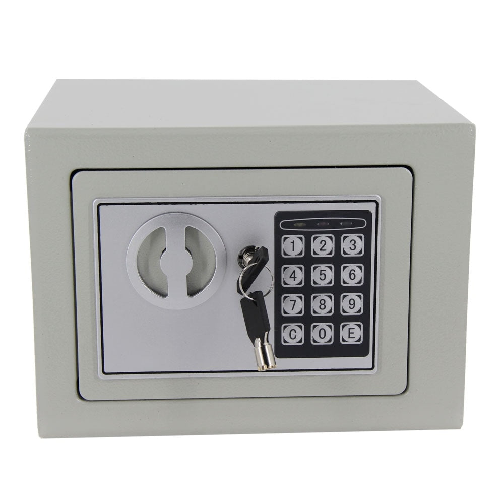 Digital Keypad Office Home Mini Safe Box Steel Alloy Security Safe Grey Black