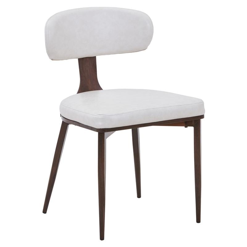 Dilenny Mid Century Modern Faux Leather Dining Chair With Curved Back Side Chair Tapered Steel Legs Waterproof Easy To Clean