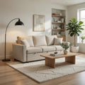 Dily Sleeper Sectional Sofa With Pull Out Bed And 2 Pillows Beige