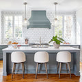 Dimmable 1 Light Clear Fluted Glass Globe Sphere Kitchen Pendant