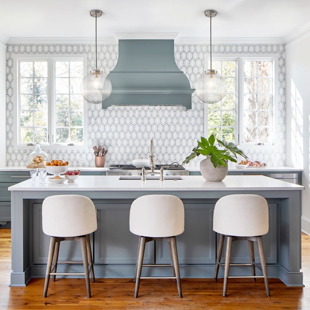 Dimmable 1 Light Clear Fluted Glass Globe Sphere Kitchen Pendant