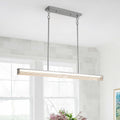 Dimmable Led Ribbed Glass Linear Dining Pendant Hanging Ceiling Light 42.9 In
