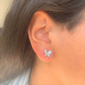 Joelle 14K White Gold 1 5 Cttw Dimond Butterfly Stud Earrings