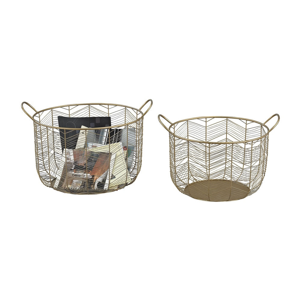 Dimond Home Tuckernuck 2 Piece Metal Bowl Set In Gold