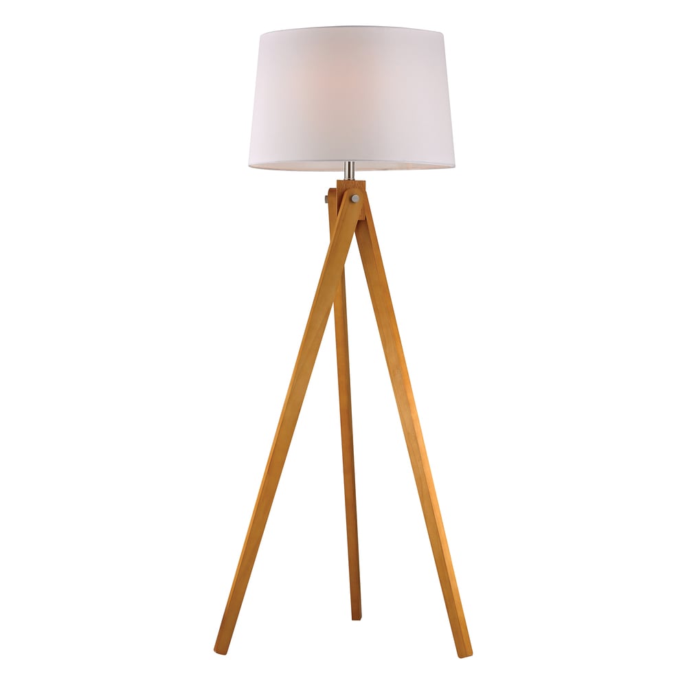 Dimond Wooden Tripod 1 Light Led Natural Wood Tone Floor Lamp
