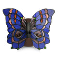 Dindy Blue Green Pink And Red Glass 8 Inch 2 Light Tiffany Style Stained Glass Butterfly Wall Lamp