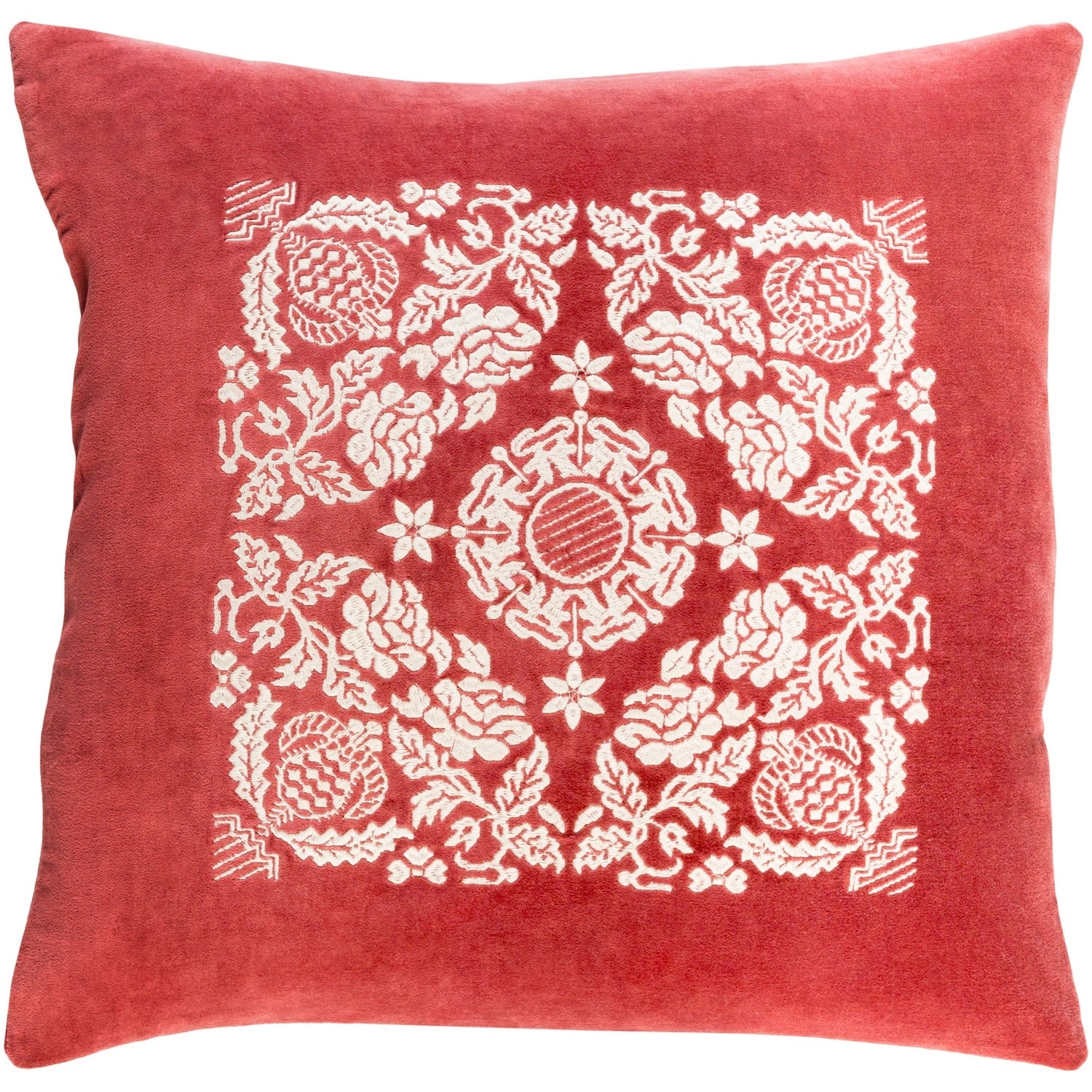 Dinesha Traditional Medallion Red Feather Down Or Poly Filled Throw Pillow 22 Inch