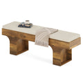 Dining Bench With Linen Cushion 55.2 End Of Bed Upholstered Bench