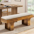 Dining Bench With Linen Cushion End Of Bed Upholstered Bench Entryway Bench For Hallway Living Room Bedroom Kitchen