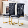 Dining Chair Black Gold Side Chair Kitchen Chair Leisure Chair Lounge Chair Office Chair Armless Chair With Metal Legs