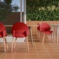 Dining Chair Coffee Chair Club Chair With Wood Legs Red Kitchen Chair Vanity Chair Leisure Chair Reception Chair Set Of 4