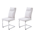 Dining Chair Set 2 Pieces Modern Leather Imitation Soft Cushion Dining Chair With Soft Cushion Backrest And Electroplated Legs