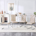 Dining Chair Side Chair Beige Kitchen Chair Leisure Chair Lounge Chair Office Chair Armless Chair With Metal Legs