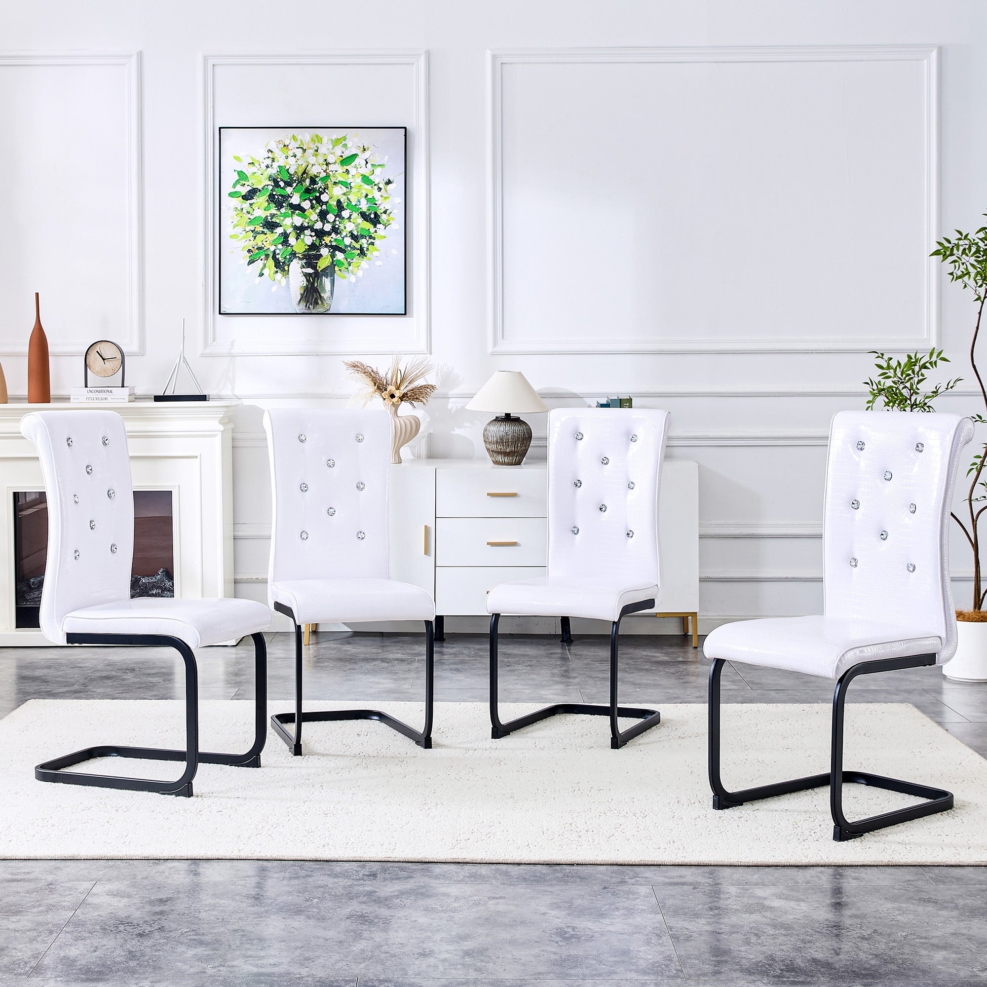 Dining Chair Side Chair Kitchen Chair Leisure Chair Lounge Chair White Black Office Chair Armless Chair With Metal Legs