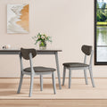 Dining Chair In Gray With Gray Solid Wood Legs Set Of 2