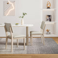 Dining Chair In Gray With White Wash Color Solid Wood Legs Set Of 2