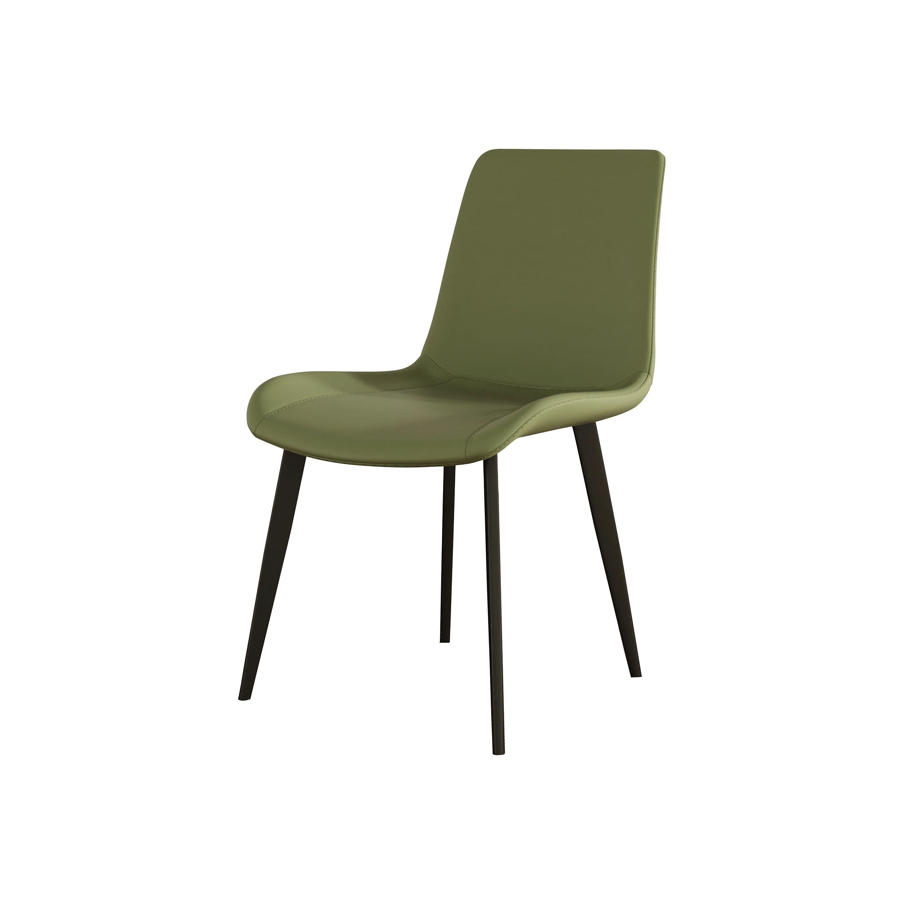 Dining Chairs 2Pcs Modern Kitchen Dining Room Chairs Upholstered Faux Leather Cushion Seat And Sturdy Metal Legs