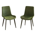 Dining Chairs 2Pcs Modern Kitchen Dining Room Chairs Upholstered Faux Leather Cushion Seat And Sturdy Metal Legs