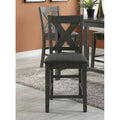 Dining Chairs Counter Height X Cross Backrest Gray Finish