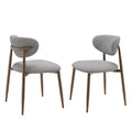 Dining Chairs Curved Backrest Foam Cushion Solid Wood Legs Set Of 2