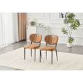 Dining Chairs Set Of 2 Comfort Touch Tech Fabric Upholstered Dining Room Chairs High Resilience Sponge Padding Metal Legs
