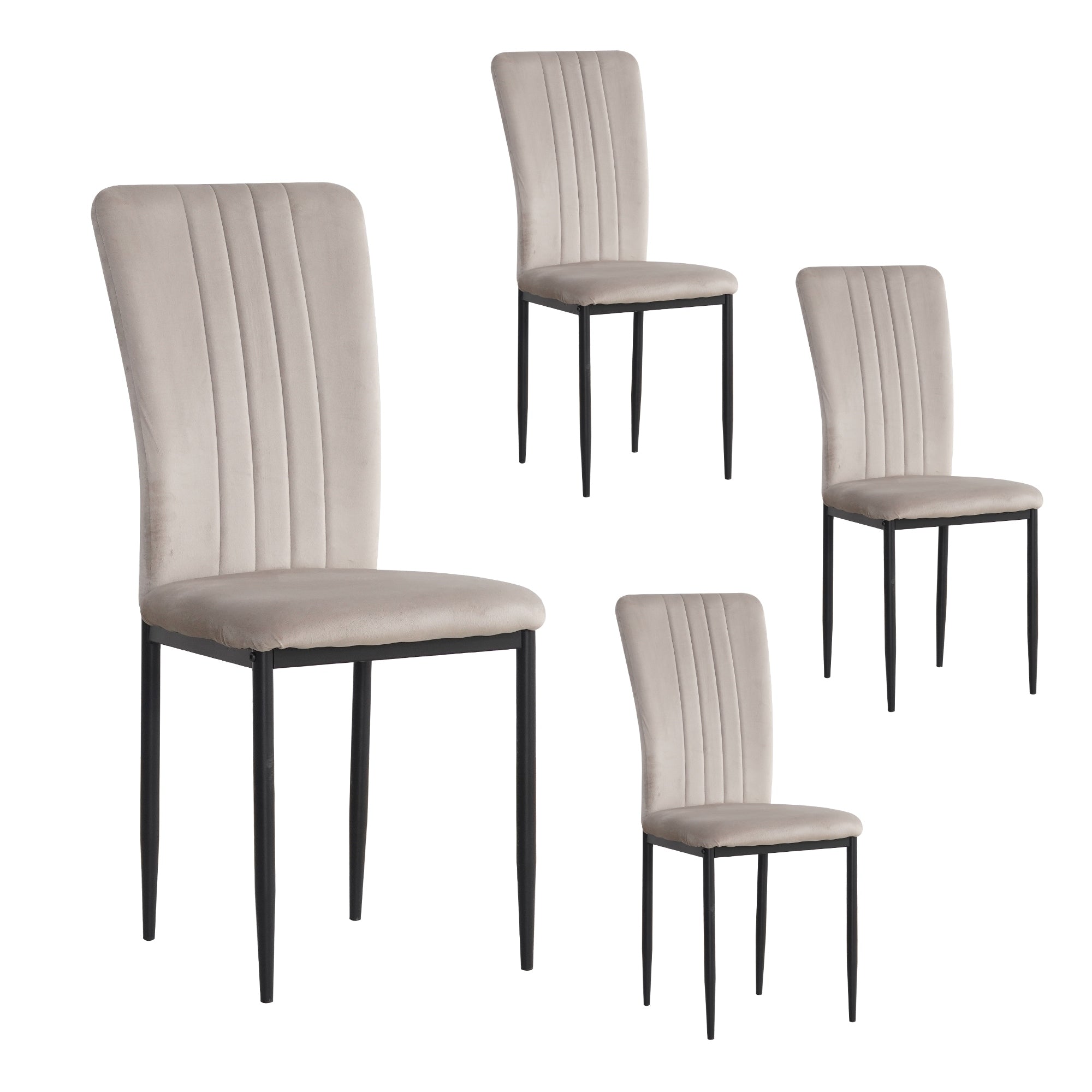 Dining Chairs Set Of 4 Modern Velvet Upholstered Chairs With Metal Legs Adjustable Feet For Dining Room Kitchen